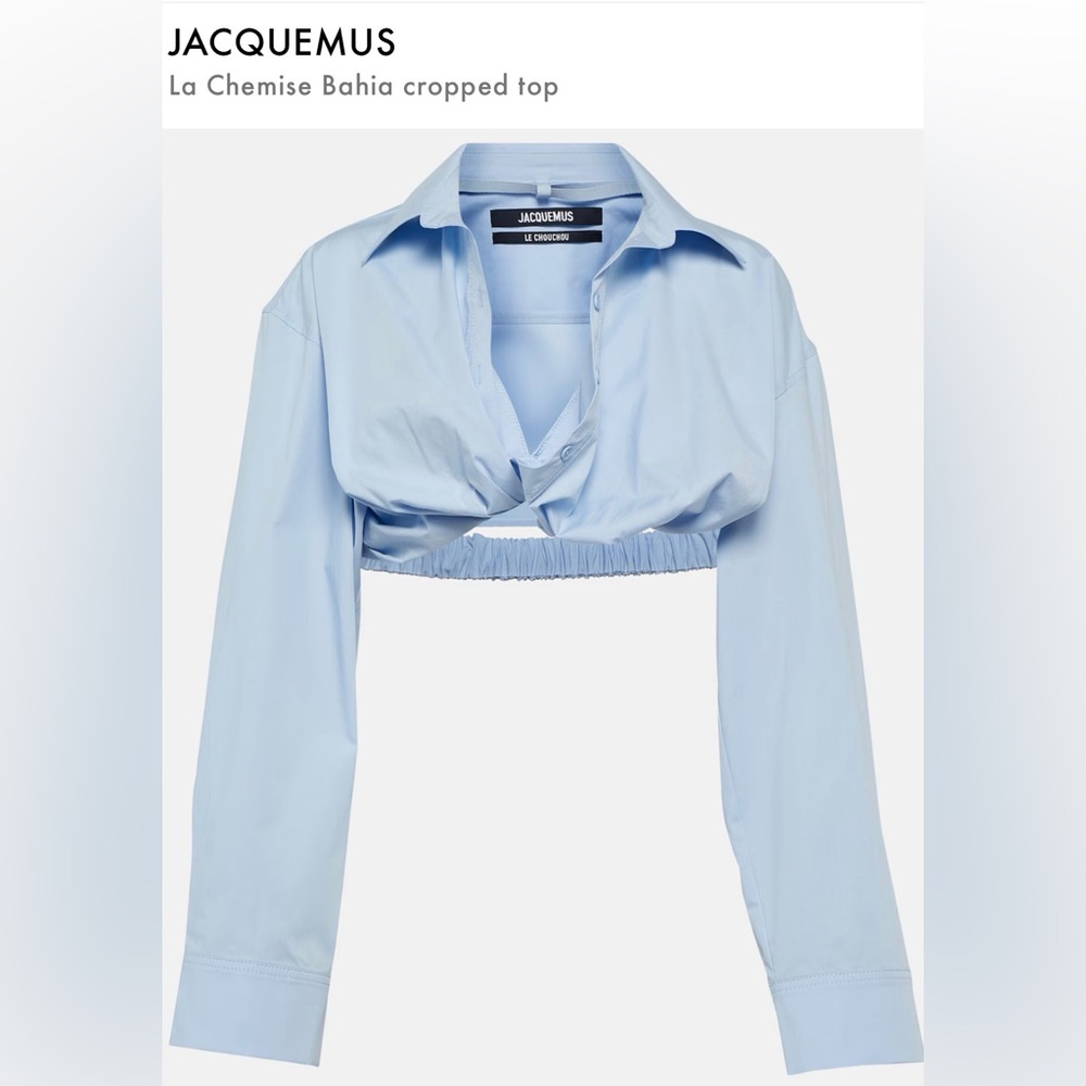 Jacquemus Sky Blue La Chemise Bahia Cropped Top